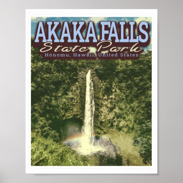 AFFICHE AKAKAKA FALLS STAPARK - HONOMU HAWAII US (Devant)