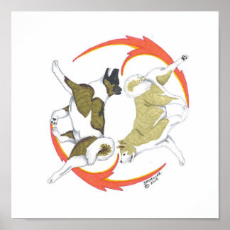 Affiche akita yin et yang
