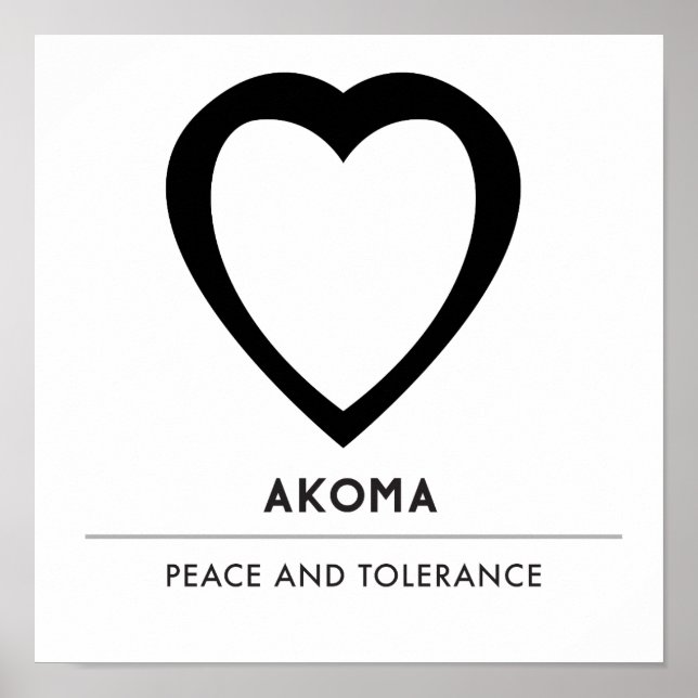 Affiche Akoma | Symbole pour la patience et la tolérance b (Devant)