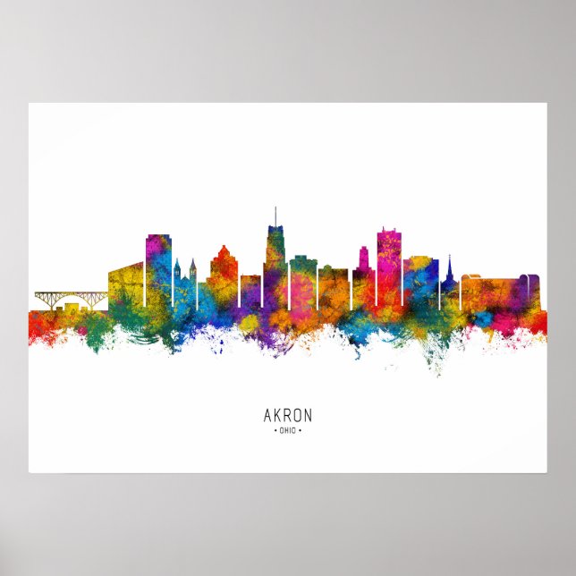 Affiche Akron Ohio Skyline (Devant)