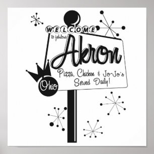 Affiche Akron - pizza, poulet et JoJo