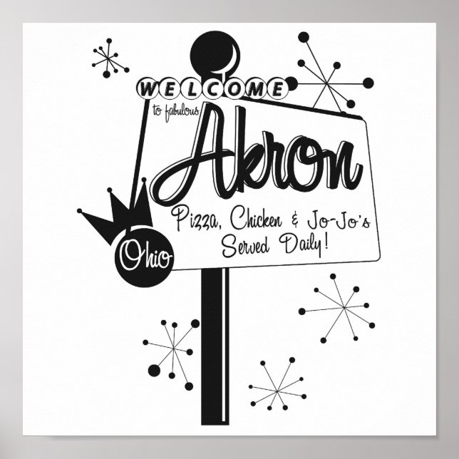 Affiche Akron - Pizza, poulet et JoJo's (Devant)