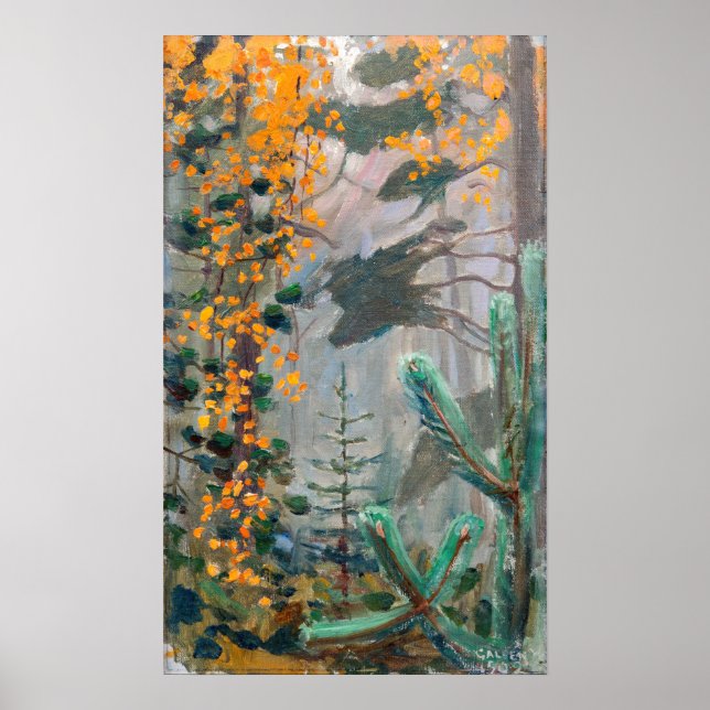 Affiche Akseli Gallen-Kallela - Forêt d'automne (Devant)