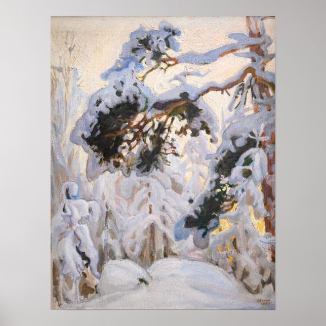 Affiche Akseli Gallen-Kallela - Forêt en hiver (Devant)