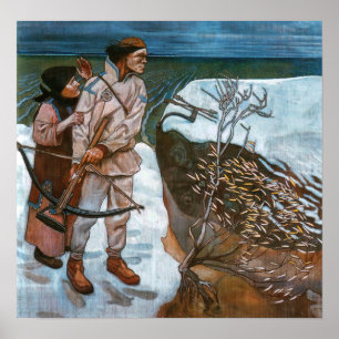 Affiche Akseli Gallen-Kallela - La venge de Joukahainen