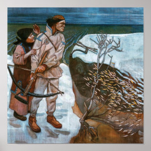 Affiche Akseli Gallen-Kallela - La venge de Joukahainen