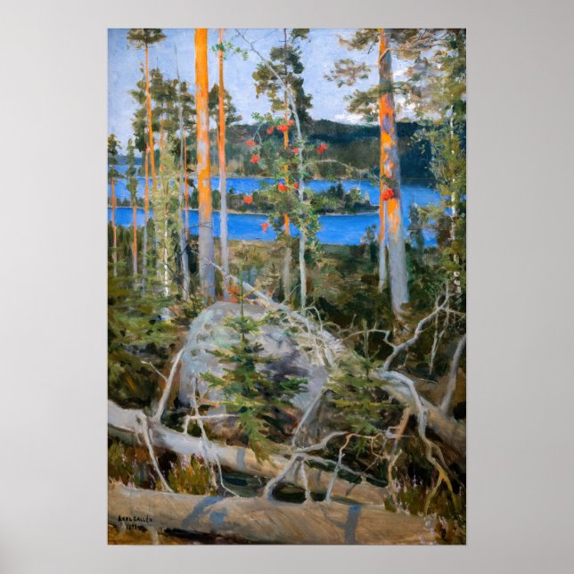 Affiche Akseli Gallen-Kallela - Lac dans le désert (Devant)