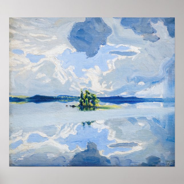 Affiche Akseli Gallen-Kallela - Nuages au-dessus d'un lac (Devant)