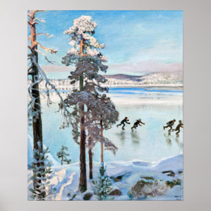 Affiche Akseli Gallen-Kallela - Skaters près de Kalela Sho