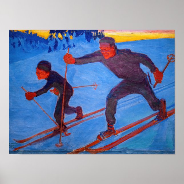 Affiche Akseli Gallen-Kallela - Skieurs (Devant)