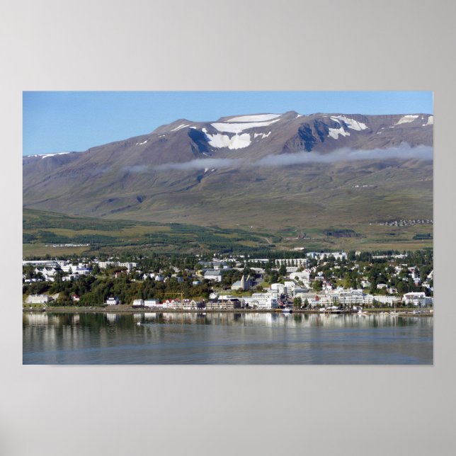 Affiche Akureyri, Islande, Panorama (Devant)