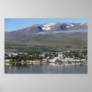 Affiche Akureyri, Islande, Panorama