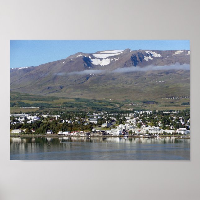 Affiche Akureyri, Islande, Panorama (Devant)