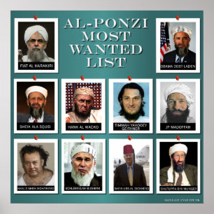 AFFICHE AL-PONZI LISTE LA PLUS RECHERCHÉE
