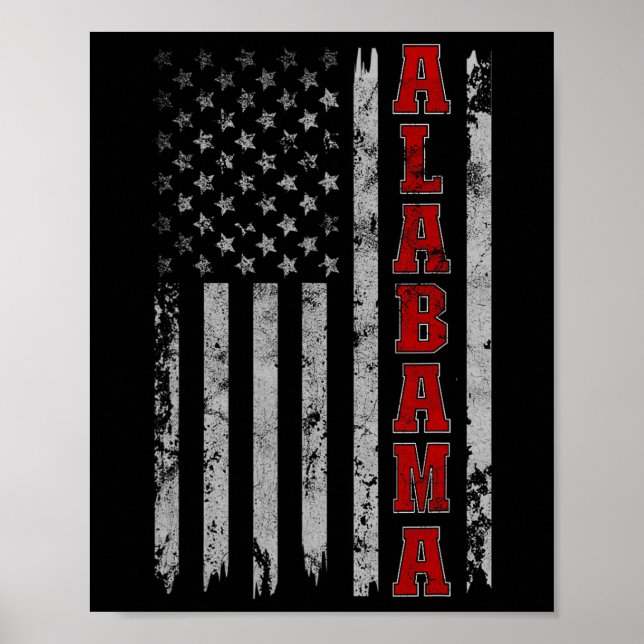 Affiche Alabama - Drapeau Vintage américain (Devant)
