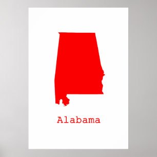 Affiche Alabama minimal États-Unis