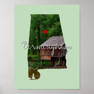 Affiche Alabama State Photo insert and town name