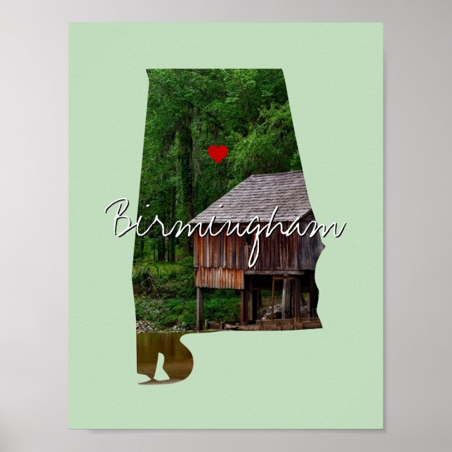 Affiche Alabama State Photo insert and town name (Devant)