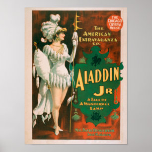 Affiche Aladdin Jr. Conte d'un merveilleux théâtre de lamp