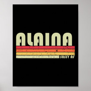 Affiche Alaina Nom du cadeau Personnalisé Retro Vintage 80