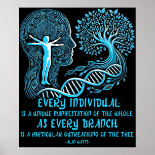 Affiche Alan Watts Cite chaque individu L'arbre de vie