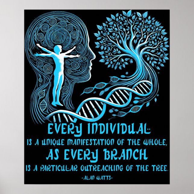 Affiche Alan Watts Cite chaque individu L'arbre de vie (Devant)
