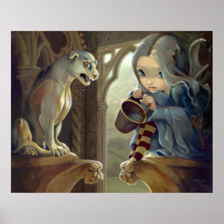 Affiche Alannah et Gargoyle ART IMPRIMER fée gothique