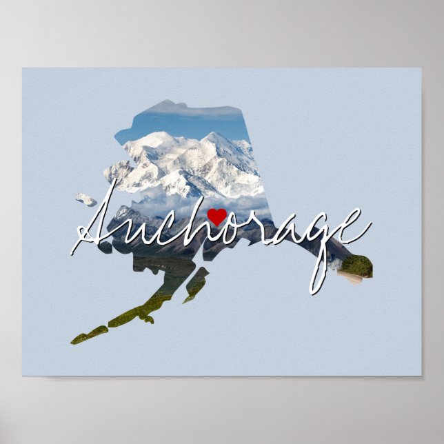 Affiche Alaska State Photo insert and town name (Devant)