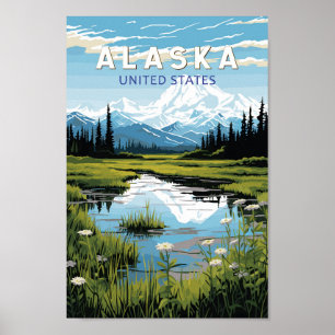 Affiche Alaska Travel Art Vintage
