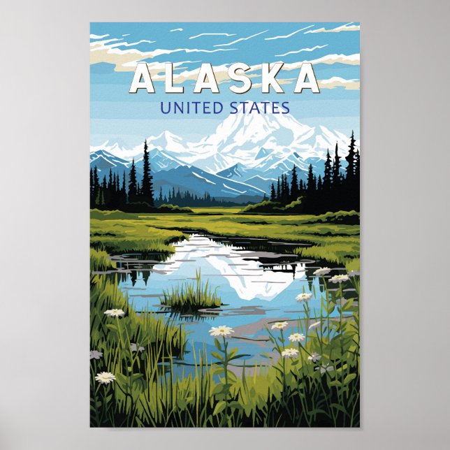 Affiche Alaska Travel Art Vintage (Devant)