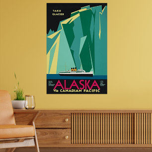 Affiche Alaska via Canadien Pacifique - Glacier Taku