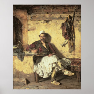 Affiche Albanian Sentinel Resting (Arnaueti) (oil on canva