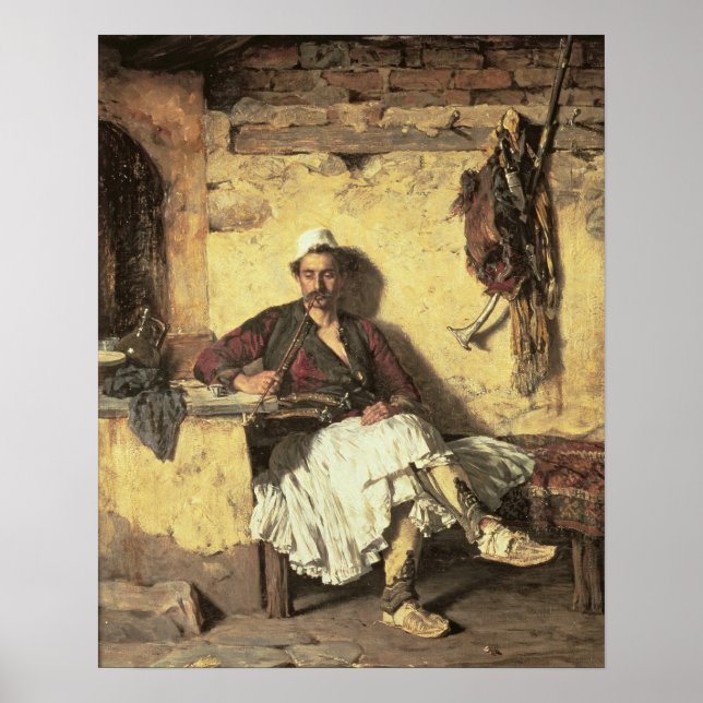 Affiche Albanian Sentinel Resting (Arnaueti) (oil on canva (Devant)