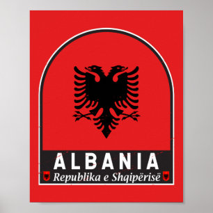 Affiche Albanie - Emblème du drapeau