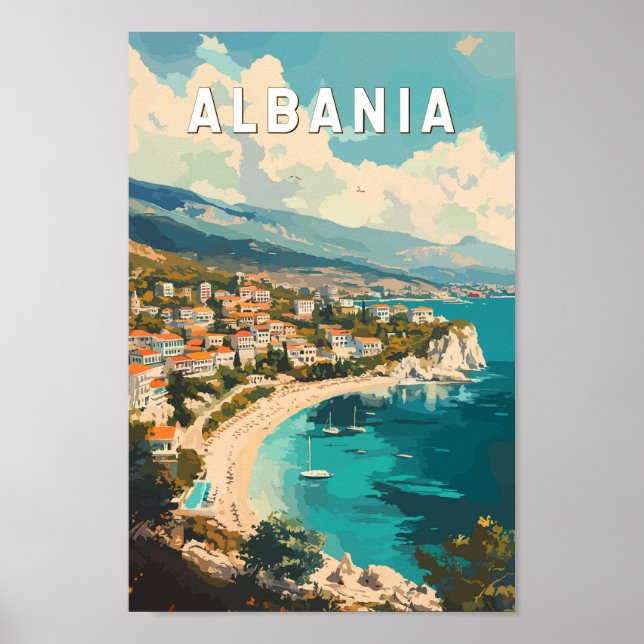 Affiche Albanie Travel Art Vintage (Devant)