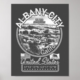 AFFICHE ALBANY CALIFORNIA VINTAGE - CITY OF ALBANY CA