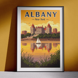 Affiche Albany New York vintage