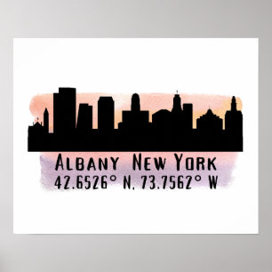 Affiche Albany NY City Skyline