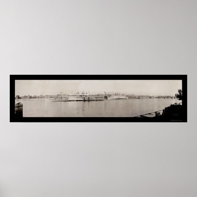 Affiche Albany NY Waterfront Photo 1909 (Devant)