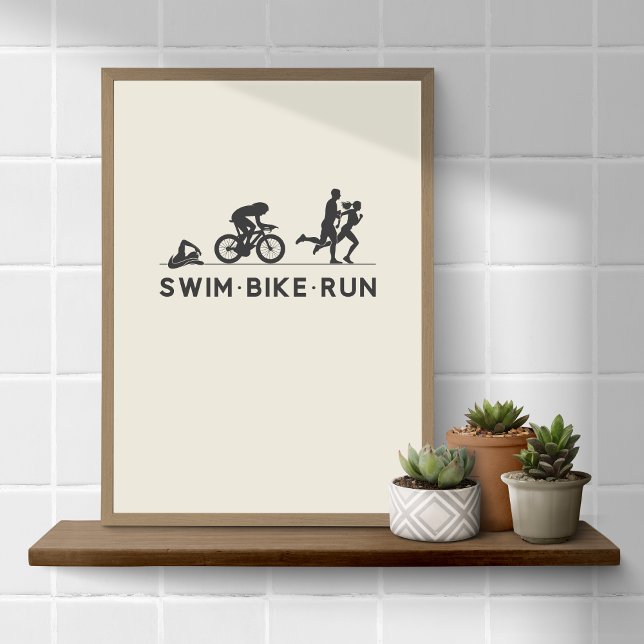 Affiche Albâtre ・ Course à vélo de natation Triathlon séri (Créateur téléchargé)