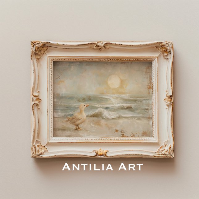 Affiche Albatros nautiques Peinture Vintage Plage ensoleil (Créateur téléchargé)