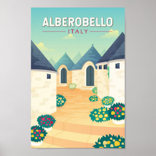Affiche Alberobello Italie Travel Art Vintage