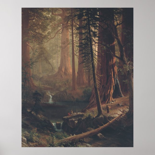 Affiche Albert Bierstadt Arbres séquoias géants de Califor (Devant)