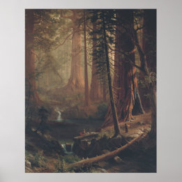 Affiche Albert Bierstadt Arbres séquoias géants de Califor
