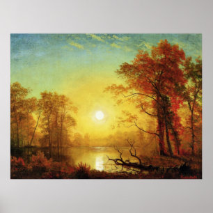 Affiche Albert Bierstadt peinture, lever du soleil