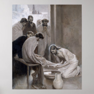 Affiche Albert Edelfeel - Jésus Laver les pieds des discip