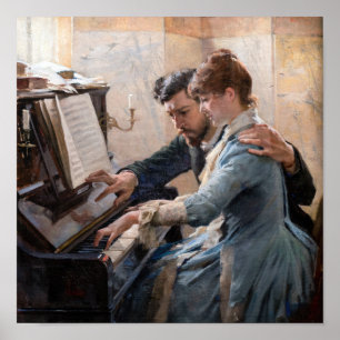 Affiche Albert Edelfelt - Jouant du piano