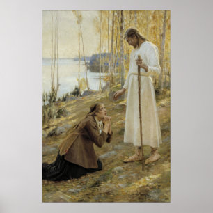 Affiche Albert Edelfelt - Le Christ et Marie-Madeleine