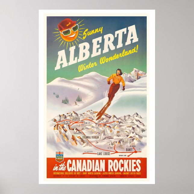 Affiche Alberta ensoleillée Merveilleux hiver dans le Cana (Devant)