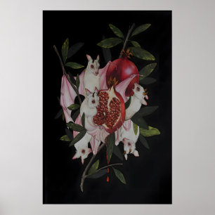 Affiche Albino Fruit Bats Grenade Académie Sombre